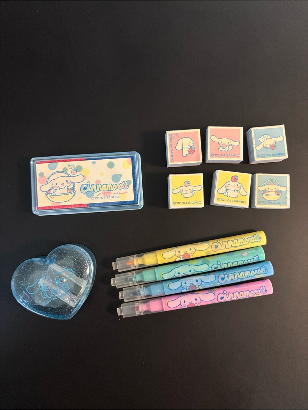 Sanrio Cinnamoroll Pastel Markers & Stamp Set with Pencil Sharpener